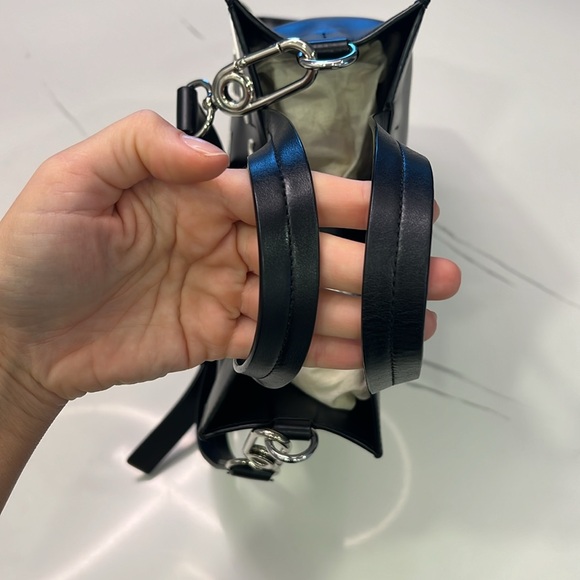 KENZO Paris logo black leather tote bag/crossbody bag - Picture 7 of 16